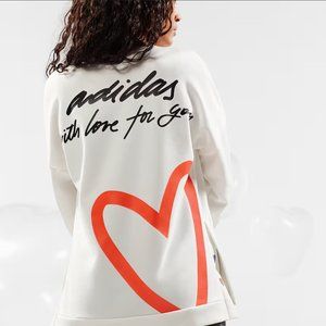 Adidas Valentine's Day Collection Love Hearts Sweatshirt Size XS